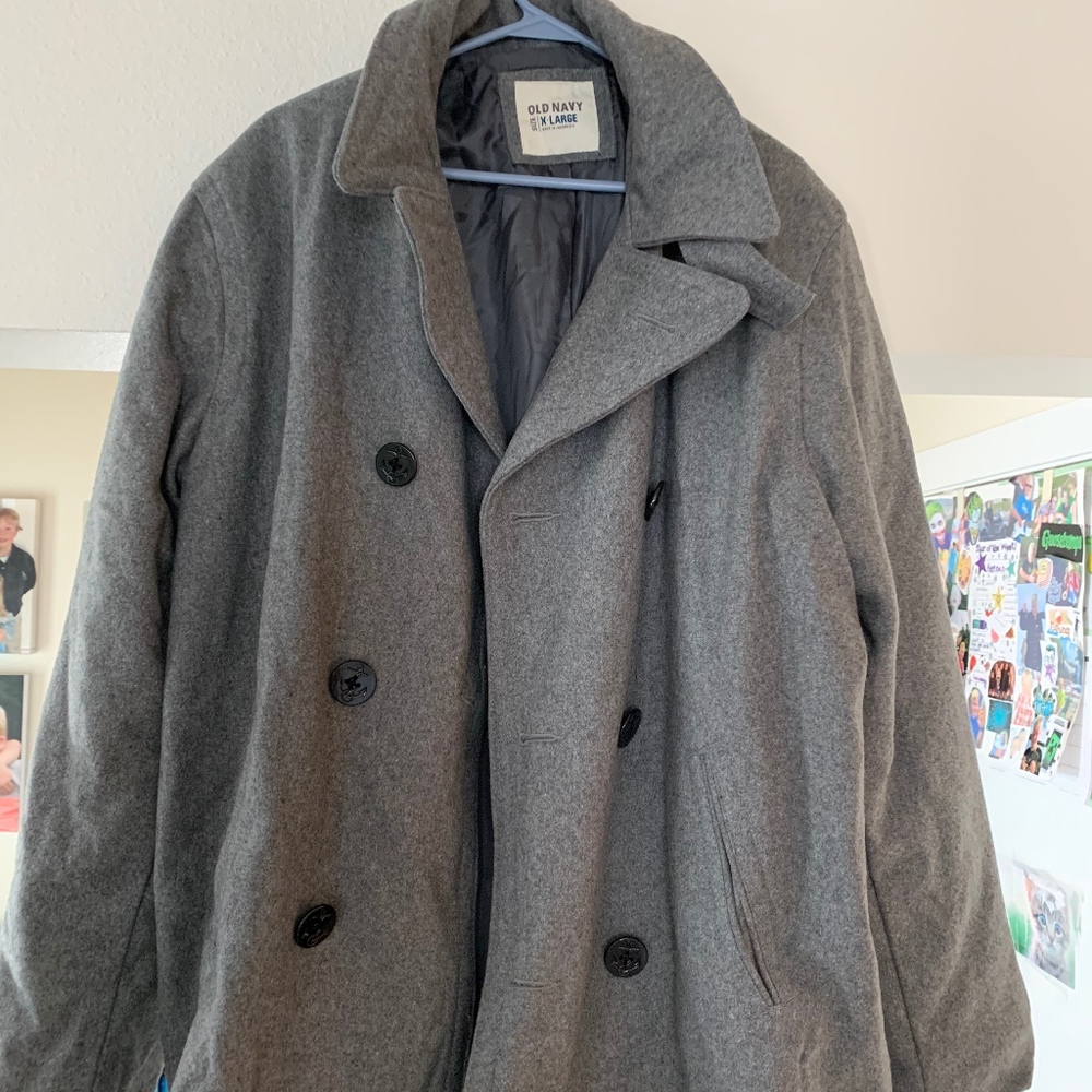 Old Navy Men's Gray Peacoat
